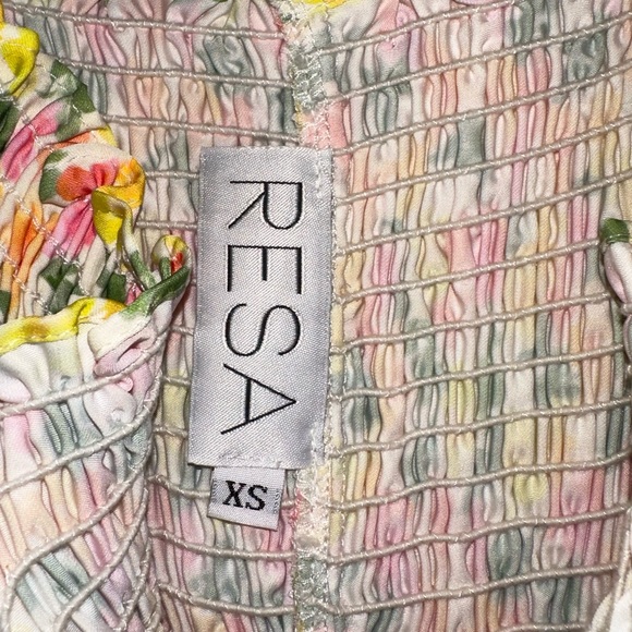 RESA x REVOLVE Ashley Midi Dress Yellow Floral Smocked Dress - Picture 9 of 10